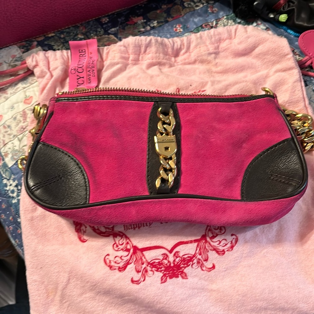 Juicy Couture Hello Kitty pink Shoulder bag. Solid Brass strap and accents